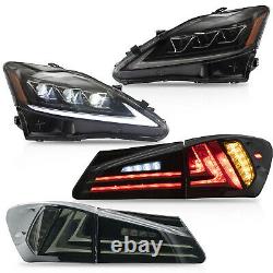 AMBER LED Headlights + SMOKED Taillights for 06-13 IS250/350 Sedan 08-14 IS F