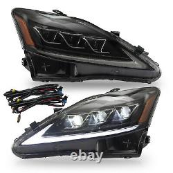 AMBER LED Headlights + SMOKED Taillights for 06-13 IS250/350 Sedan 08-14 IS F