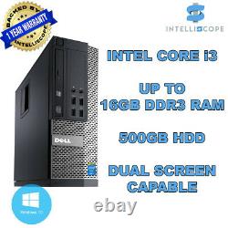 DELL / HP COMPUTER INTEL i3 DESKTOP TOWER WINDOWS 10 WIFI 16GB RAM 500GB HDD