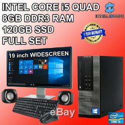 DELL / HP CORE i5 DESKTOP SFF PC COMPUTER BUNDLE WINDOWS 10, 8GB RAM, 120GB SSD