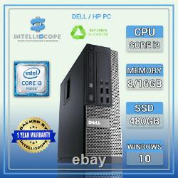DELL HP PC SFF Desktop 16GB RAM QUAD THREAD 480GB SSD Fast Computer Win 10 WiFi
