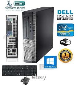 Dell 9010 Desktop Computer Quad Core i5 3.40ghz Windows 10 hp 64 120GB SSD 8gb