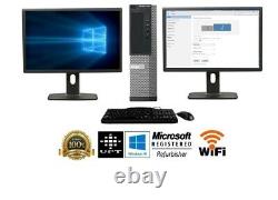 Dell OR HP Desktop PC Computer DUAL CORE 500GB DUAL 22 LCDs WiFi Windows 10