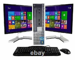 Dell or HP Computer Dual Core 4GB 2X 19 ScreenS Windows 7 Pro Desktop PC WiFi