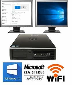 Dell or hp Desktop PC Computer Dual Core 500GB 8GB DUAL 19 LCD WiFi Windows 10