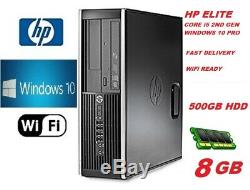 Fast HP Core i5 PC COMPUTER DESKTOP 8GB 500GB HDD WIN 10 PRO WiFi EXTREME JOB