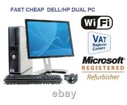 Full Dell/hp Dual Core/amd Desktop Tower Pc&tft Computer, Windows 10 &8gb 3tb