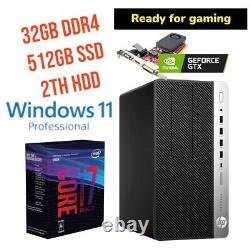 GAMING READY HP Desktop MT i7 NVIDIA GTX 32GB RAM 512GB SSD 2TB W11 WIFI BT