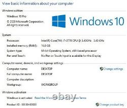 Gaming Computer PC Desktop i7 3.4GHz 16GB GTX 1060 3GB VR SSD 2TB Windows 10 Pro