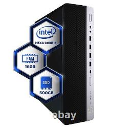 HP 800G4 Intel Hexa-Core i5 Desktop 16GB 500GB SSD Windows 11 Pro