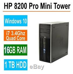 HP 8200 Pro Desktop Computer, 16GB RAM, New 1TB HDD, Intel i7 Quad 3.4GHz, Win 10
