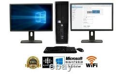 HP Dell Desktop PC Computer Dual Core 8GB RAM DUAL 19 LCDs 1TB WiFi Windows 10