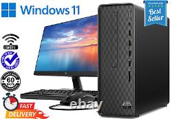 HP Desktop Computer +24 FHD Monitor Windows 11 16GB 240GB SSD +1TB DVD+RW WiFi