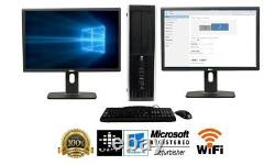 HP Desktop Computer? 32GB 2TB SSD Quad Core i7? Win 10 Pro PC 24 Dual LCD WIFI