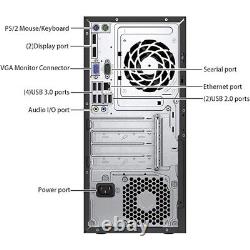 HP Desktop Computer Intel i5 Tower 16GB RAM 512GB SSD Windows 10 Pro PC Wi-Fi