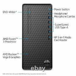 HP Desktop PC AMD R3 Ryzen 3, 8GB Memory, 1TB HD, Radeon Vega 8 NEW and SEALED