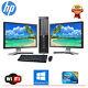 HP Desktop PC Computer Core 2 Duo 4GB RAM DUAL 19 LCD Monitor WIFI Windows 10