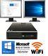 HP Desktop PC Computer Core 2 Duo 4GB RAM DUAL 2X19 LCD Monitor WIFI Windows 10