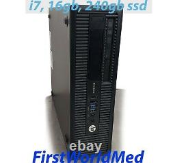 HP EliteDesk 800 G1, i7-4770, 16gb RAM, 240GB SSD, 500GB, Win 10 Pro SFF Desktop