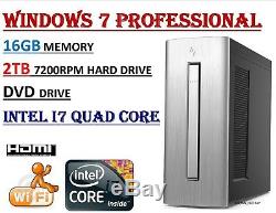 HP Envy 750 Business 750XT PC Intel i7 Quad 16GB RAM 2TB HDD DVDRW Windows 7 Pro