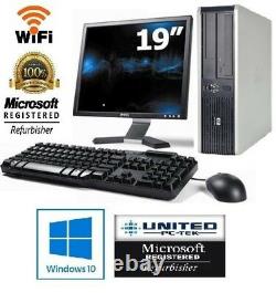 HP OR DELL Desktop PC 8GB 500GB HDD 19 LCD Monitor WiFi Windows 10 Warranty