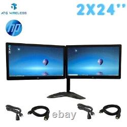 HP P240VA 24 Widescreen HDMI Dual Monitors WithStand for Desktop Computer (Grd A)
