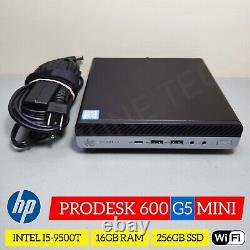 HP ProDesk 600 G5 Desktop Mini PC i5 9th Gen 256GB SSD 16GB RAM Win 11 Pro WIFI
