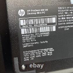 HP ProDesk 600 G6 Mini i5-10500T 16GB RAM 256GB NVMe SSD Win10 Pro 2025 Warranty
