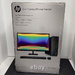 HP Slim Desktop PC & 27in FHD Monitor with Intel Core i3 S01-pF2043wb Black New