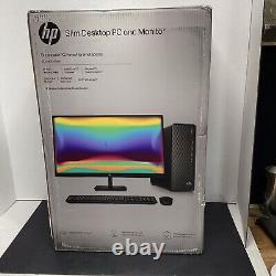 HP Slim Desktop PC & 27in FHD Monitor with Intel Core i3 S01-pF2043wb Black New