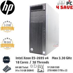 HP Z440 Workstation 18 Core E5-2695 V4 CPU / DDR4 64GB RAM / 2.5TB (SSD + HDD)