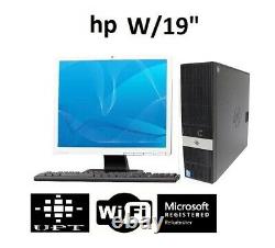 HP desktop computer 19 LCD Windows 7 Core 2 Duo 250GB Wi-Fi 4GB Desktop