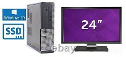 HP or Dell Desktop Computer 16GB 2TB 512GB SSD Core i5 4th Gen PC 24 22 LCD