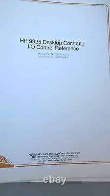 Hewlett packard HP 9825 Desktop Computer I/O Control Reference Manual