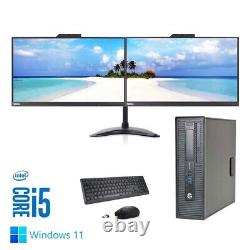 Hp Desktop PC Computer i5 16GB 1TB SSD/HDD Win 11 Pro +DUAL 24 Monitor VOID IPS