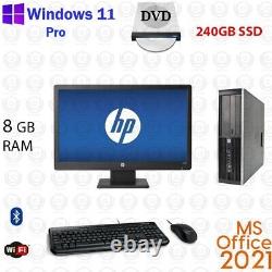 Windows 11 HP Desktop 8GB RAM 240GB SSD 20 LCD WiFi Computer PC Office 2021